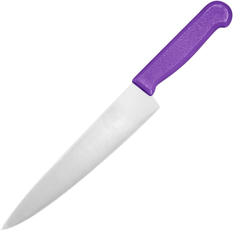 Kitchen Master 8 Inch Stainless Steel Professional Chef Knife with Purple Handle - Image 1